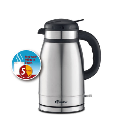 POWERPAC PPJ2015 CORDLESS KETTLE & KEEP WARM 1.5L, 1850-2200W<br>កំសៀវដាំទឹកអគ្គិសនី 1.5 លីត្រ<br>无绳电水壶, 不锈钢锅, 保温, 1.5公升, 1850-2200瓦特