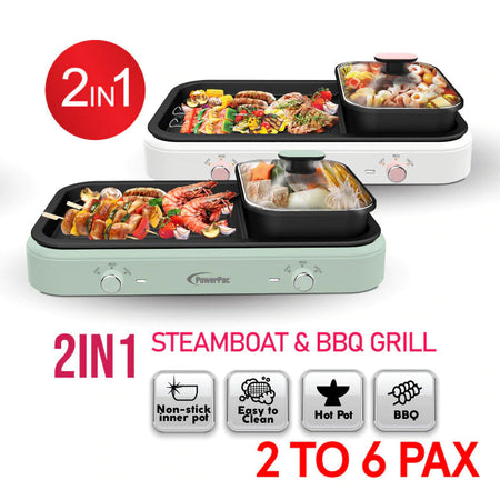 POWERPAC PPMC763 STEAMBOAT WITH BBQ GRILL 1.8L, 1600-1900W